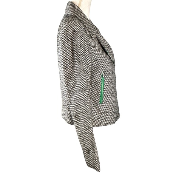 Worthington Womens Jacket Black Tweed Moto Biker Zip Up Casual Size Large - Picture 3 of 9